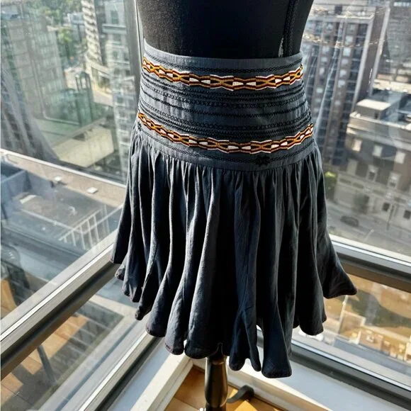 🆕 ISABEL MARANT ETOILE 🧿 NWOT Breeda Cotton Embroidered Mini Skirt -SZ 38 - Picture 4 of 16